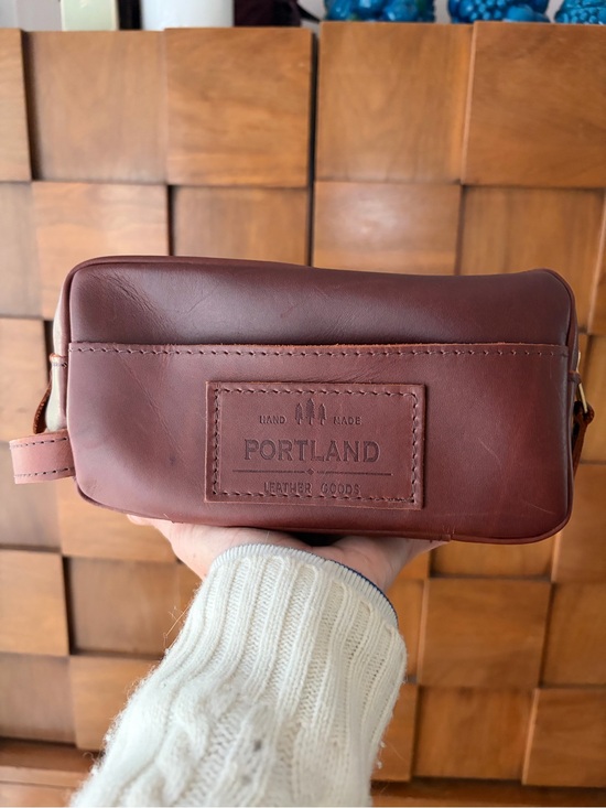 Portland Leather Handbags - Portland Leather Travel Dopp Kit in Dark Brown